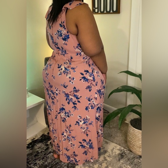 Pink Floral Split Dress - Xhilaration (XXL) - Picture 4 of 6